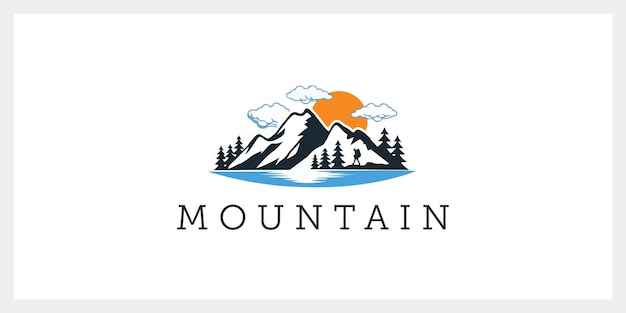 Mountain logo design inspiration vector icons Premium Vector