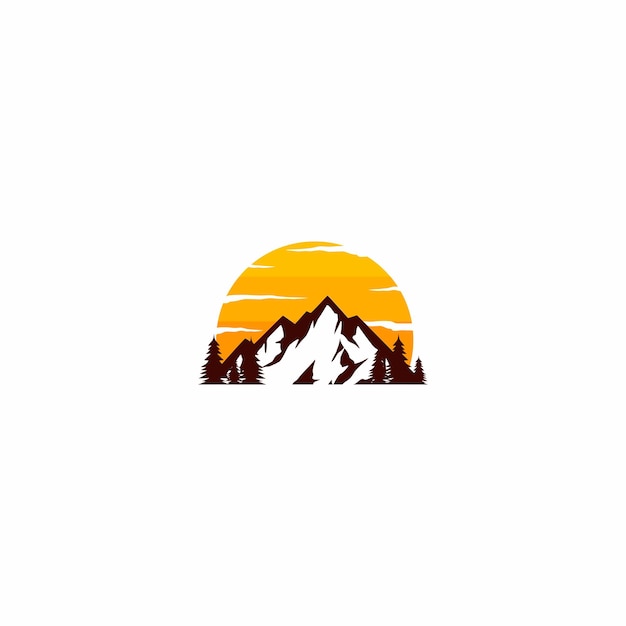 дизайн логотипа горы, логотип с видом на горы