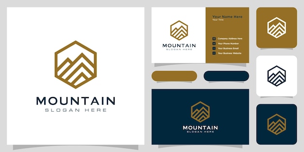 Design del modello di progettazione del logo della montagna