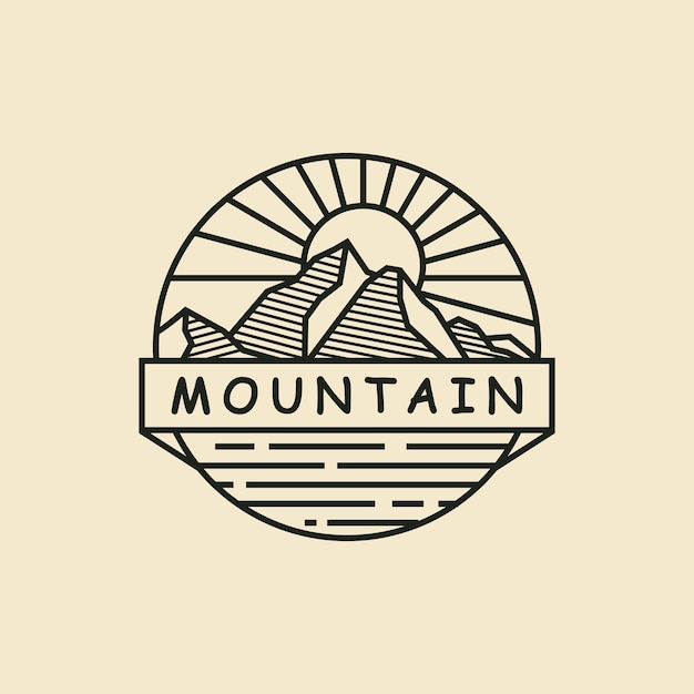 Modello di progettazione del logo di montagna