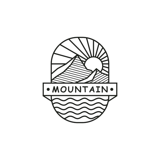 Modello di progettazione del logo di montagna