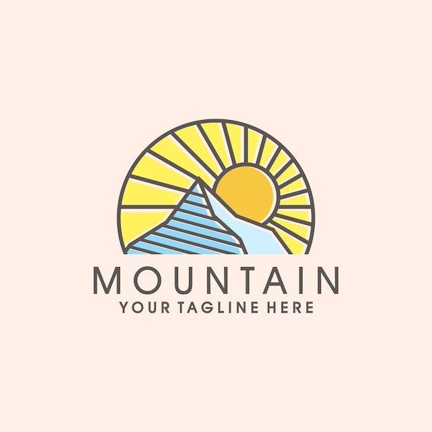 Modello di progettazione del logo di montagna