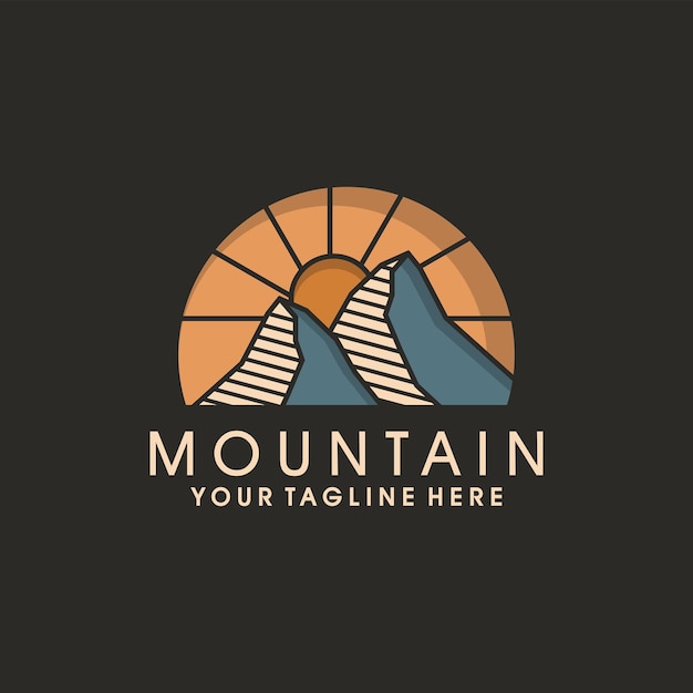 Modello di progettazione del logo di montagna