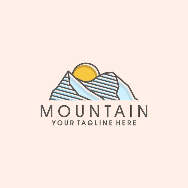 Modello di progettazione del logo di montagna