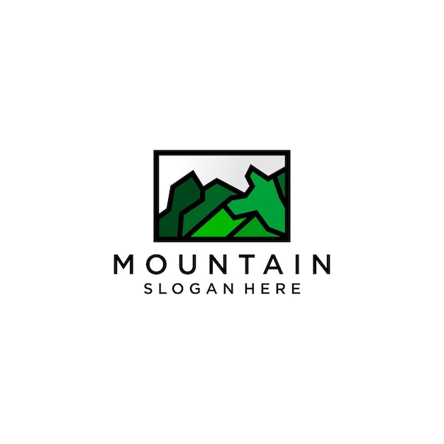 Шаблон дизайна логотипа горы