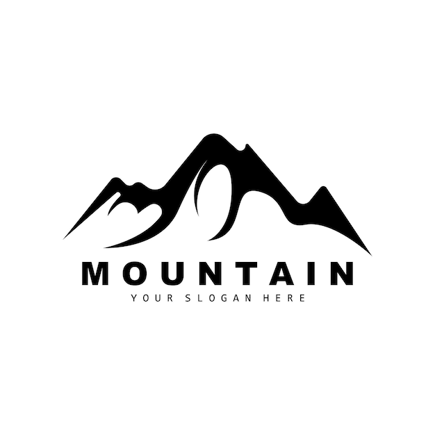 Mountain Logo Design Vector plaats voor natuurliefhebbers wandelaar