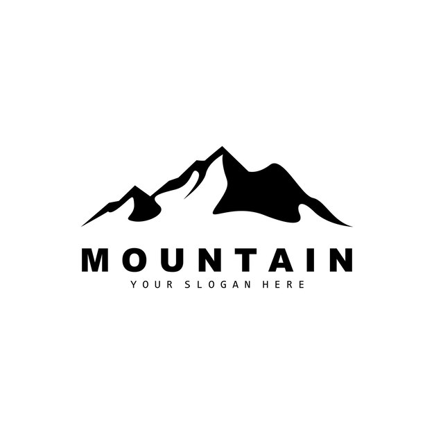 Mountain Logo Design Vector plaats voor natuurliefhebbers wandelaar