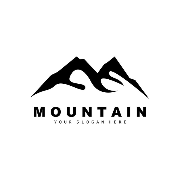 Mountain Logo Design Vector plaats voor natuurliefhebbers wandelaar