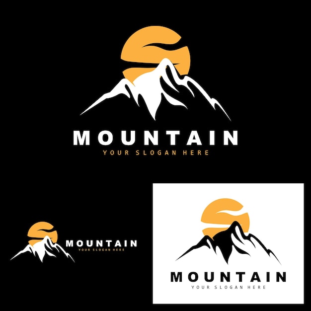 Mountain Logo Design Vector plaats voor natuurliefhebbers wandelaar