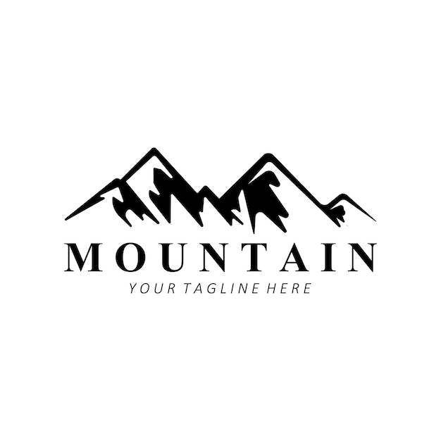 Mountain logo design vector place per gli amanti della natura escursionista