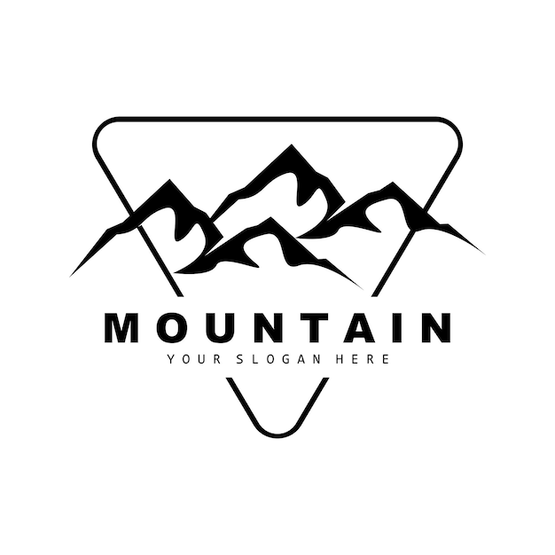 Vector mountain logo design vector place for nature lovers hiker