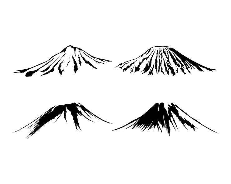 Vector mountain logo design vector silhouette illustration
