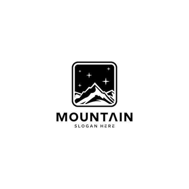 mountain logo design vector