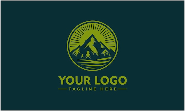 Progettazione del logo della montagna logo vintage vettore della montagna