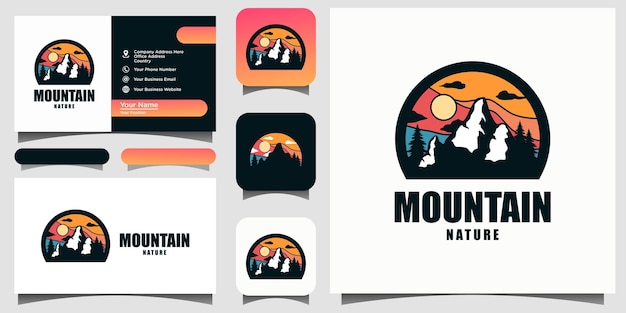 Mountain logo emblem design template