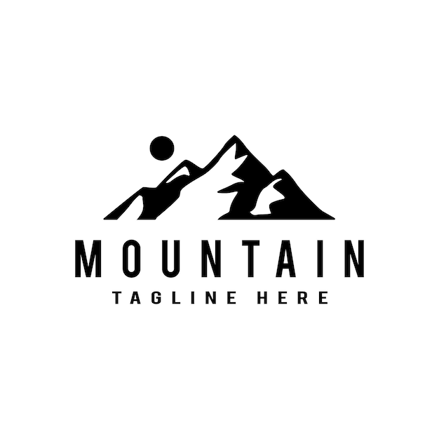 Logo della montagna. modello di logo design piatto