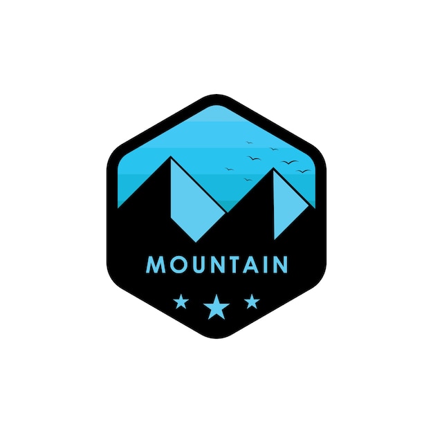 Logo della montagna in stile design piatto