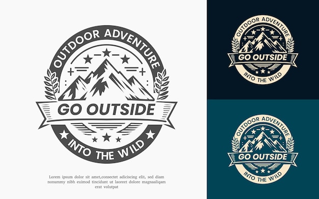 Вектор Логотип горы для туристической авантюрной компании логотип векторной иллюстрации