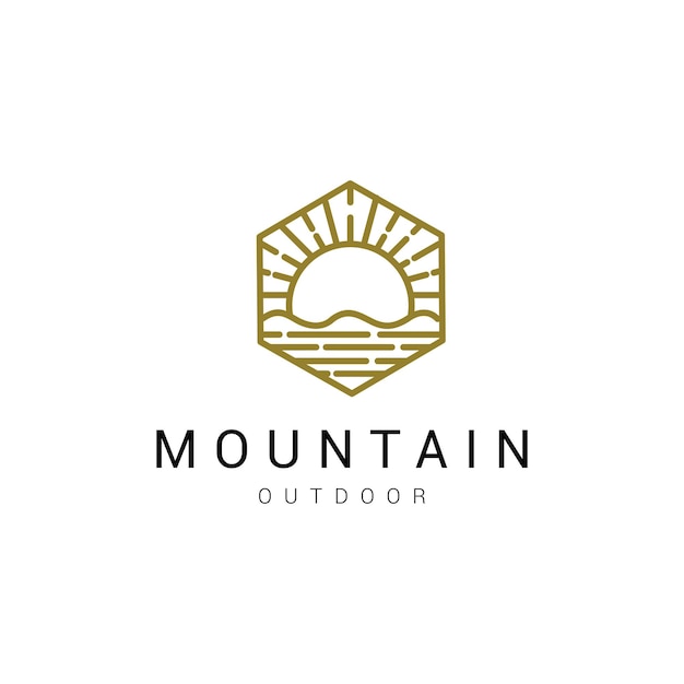 Mountain logo icon design template flat vector illustration premium vector