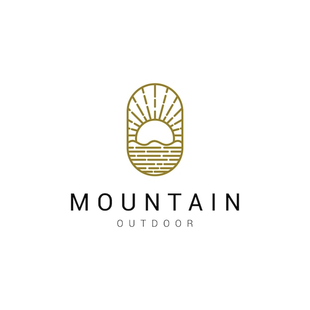 Mountain logo icon design template flat vector illustration Premium Vector