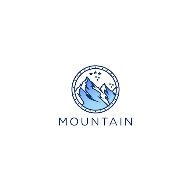 Mountain logo icon design template flat vector illustration
