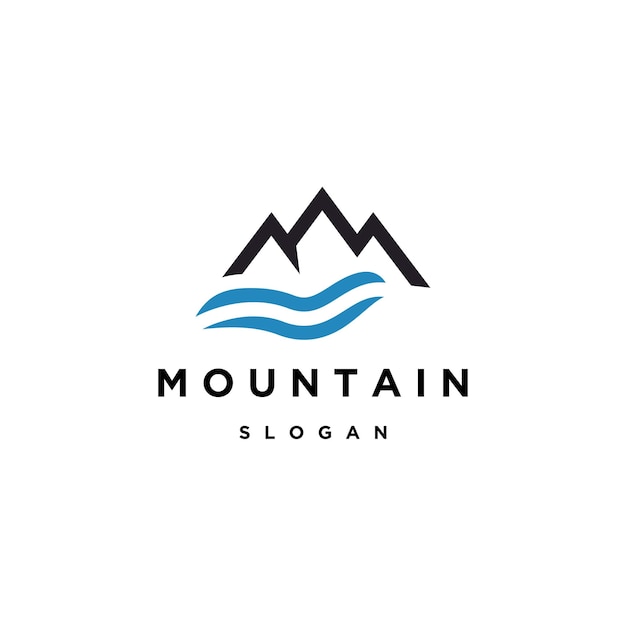 Modello di progettazione dell'icona del logo della montagna