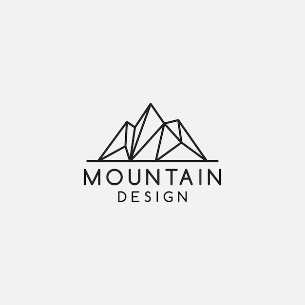 Modello di progettazione dell'icona del logo della montagna