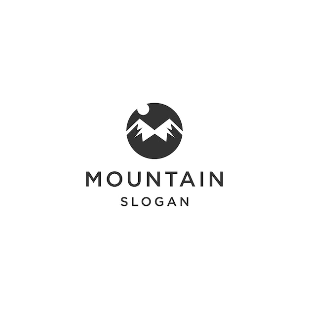 Modello di progettazione dell'icona del logo della montagna