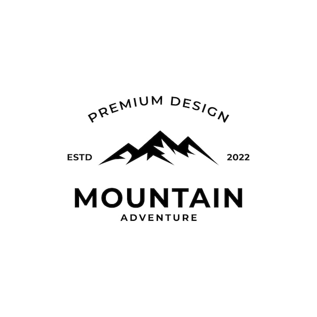 Modello di progettazione dell'icona del logo della montagna