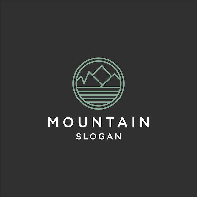 Modello di progettazione dell'icona del logo della montagna