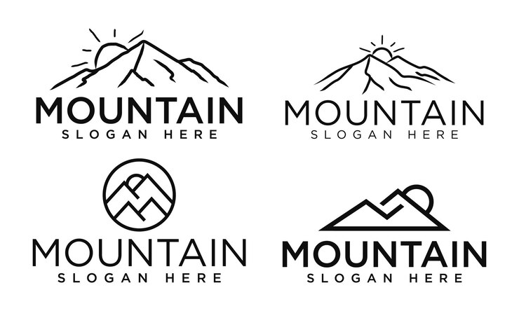 mountain logo icon and vector