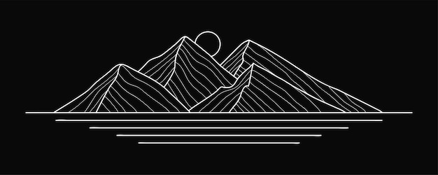 Vettore logo di montagna, icona e vettore