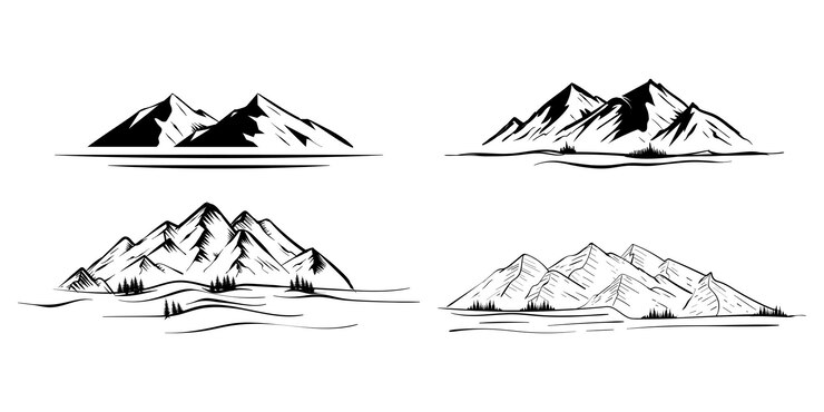 mountain logo, icon and vector