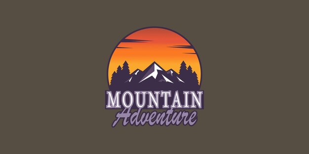 Mountain logo illustration for adventure, camping and
recreation areas premium vecto