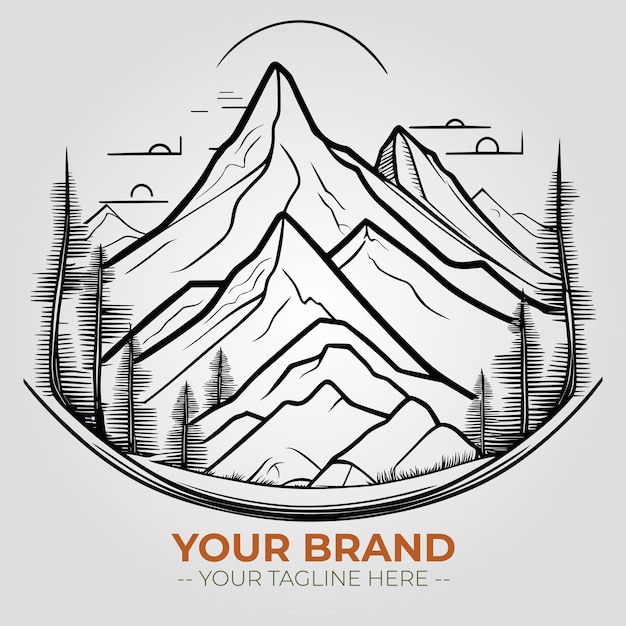 Vector mountain logo a logo for expedition and ourdoor brand or company