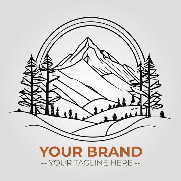 Vector mountain logo a logo for expedition and ourdoor brand or company