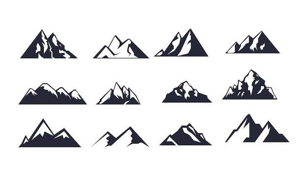 Mountain logo Mountain expedition and rock climbing vector icons