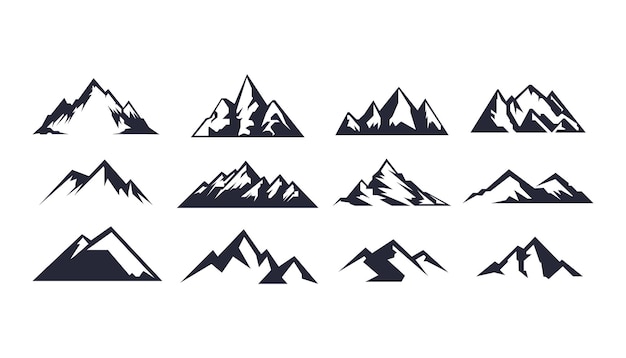 Mountain logo Mountain expedition and rock climbing vector icons