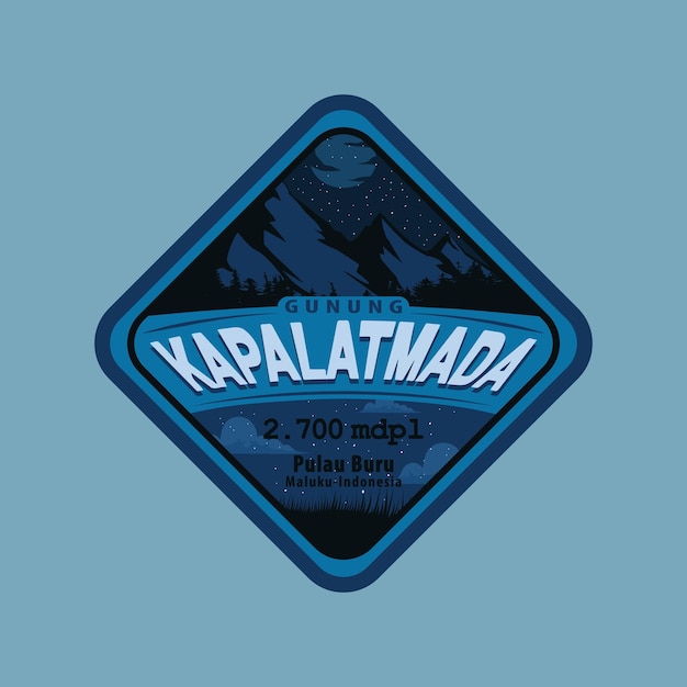 Vector mountain logo the mountain originating from indonesia maluku is named mount kapalatmada