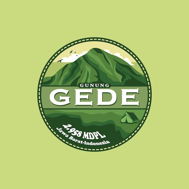 Mountain logo the mountain originating from indonesia west java is named mount gede