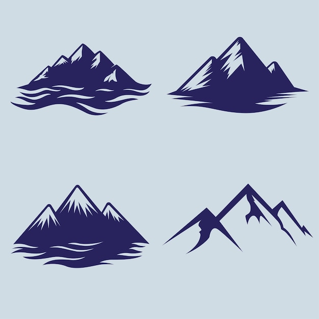 Mountain logo set vector