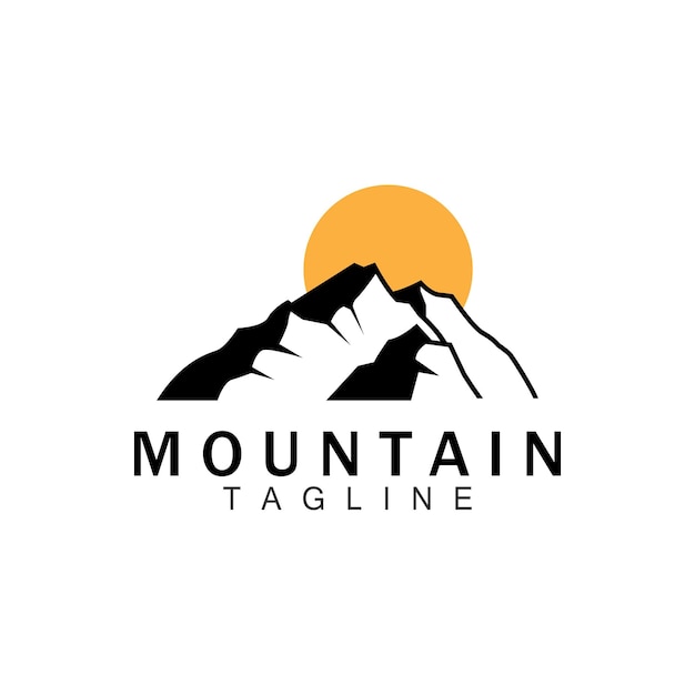 Mountain Logo Simple Silhouette Design Nature Landscape Vector Icon Illustration Template