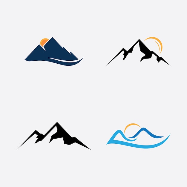 山のロゴのシンボル、山のベクトル記号