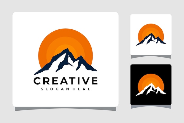 Ispirazione per il design del modello di logo di montagna