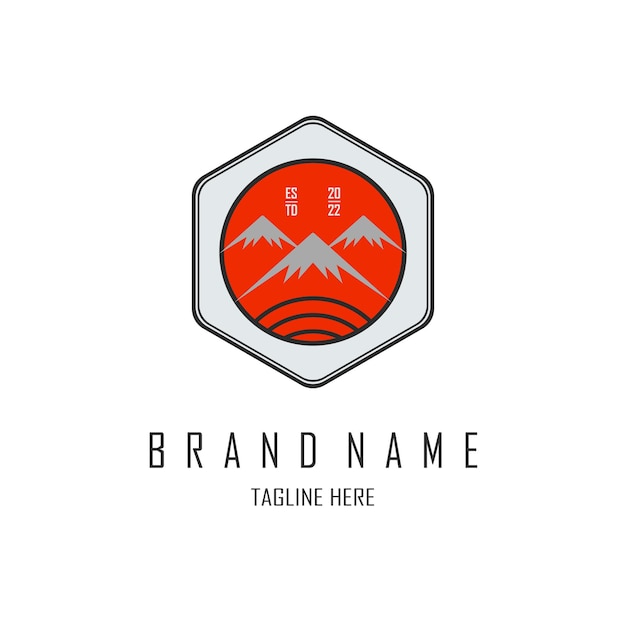 вектор дизайна шаблона логотипа горы для бренда или компании и других