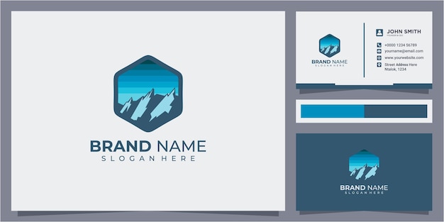 Vector mountain logo template modern badge mountain logo design illustration