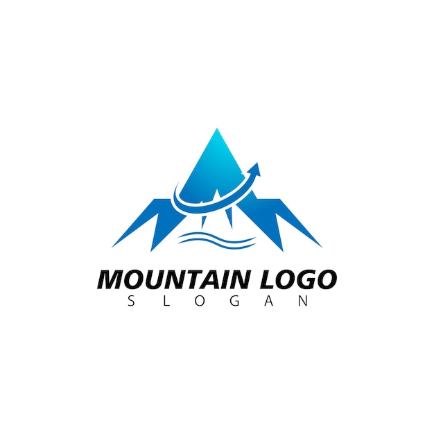 Illustratore vettoriale del modello di logo della montagna