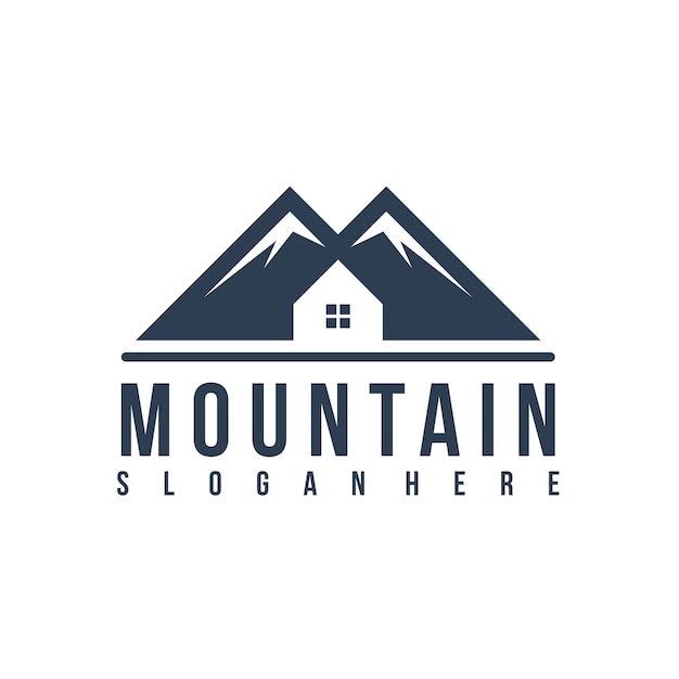 Modello di logo di montagna