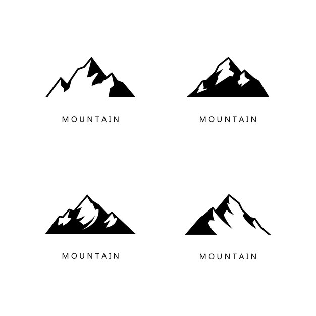 Modelli del logo della montagna disegno dell'illustrazione dell'icona del vettore del modello del logo della montagna