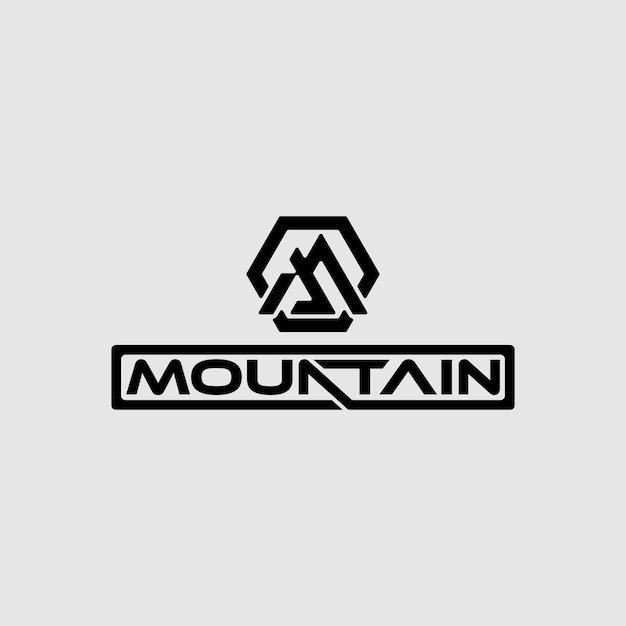 Vector a mountain logo with a black and white logo